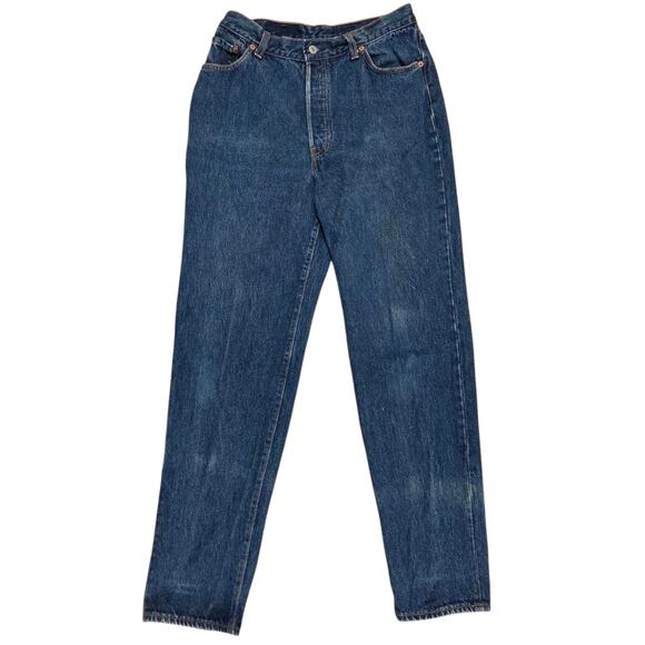 Vtg Levis 501 Jeans Button Fly USA 90s Blue Straight Juniors 13 29x30.5 Actual - Picture 2 of 16